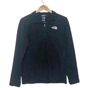 The North Face Men's 1/4 Zip Fleece Jacket Lightweight Black Long Sleeve Size S